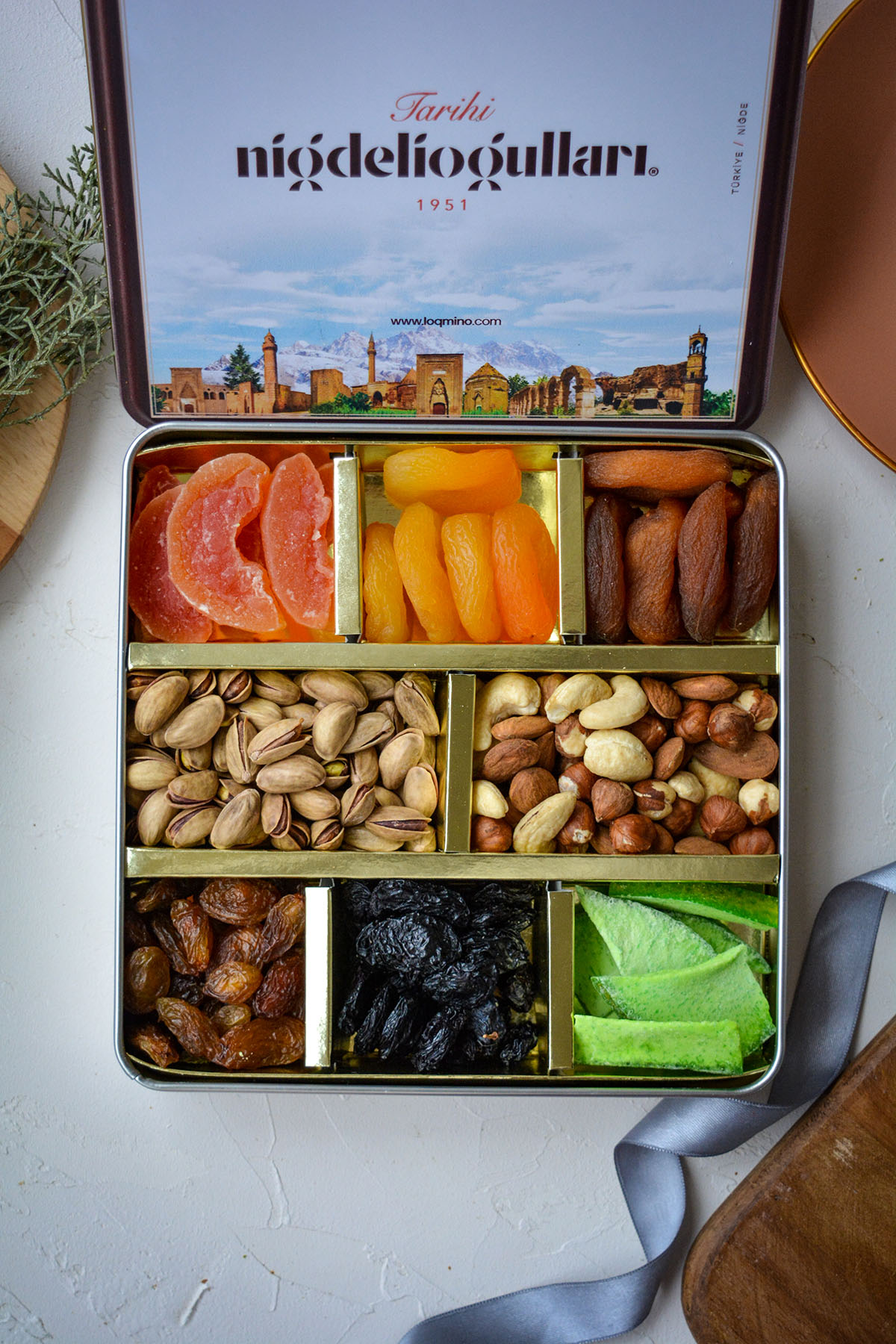 Square Box Fruit And Cookies