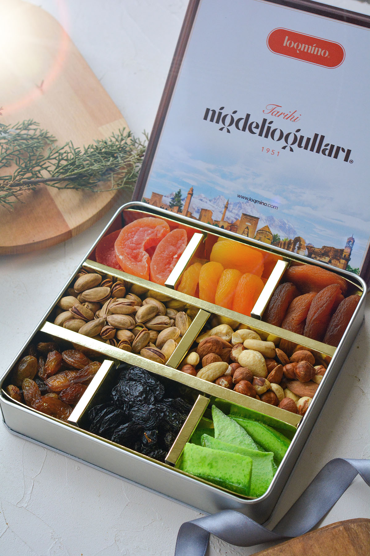 Square Box Fruit And Cookies